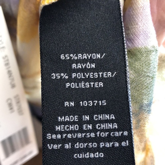 NEW Zac & Rachel Woman Peasant Blouse Yellow Tie Dye Ruffle Cropped - Picture 5 of 6